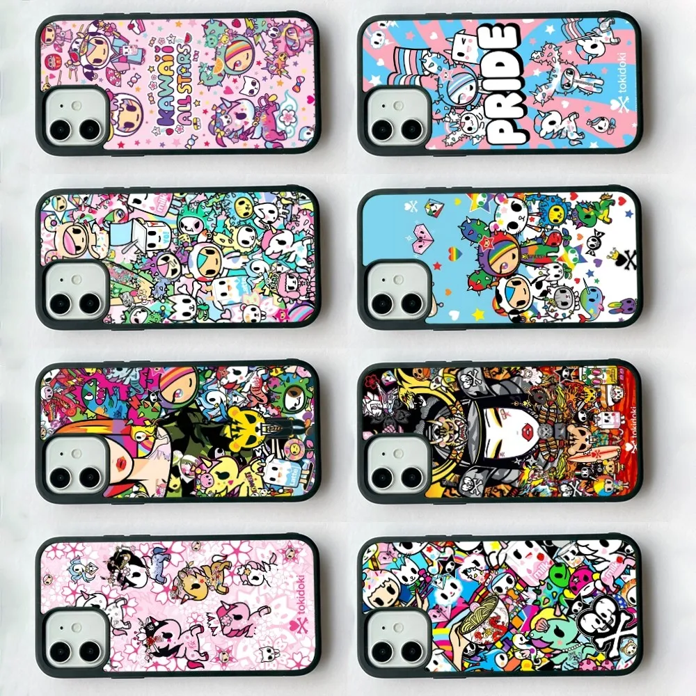 Японский чехол для телефона T-Tokidokis, силиконовый ПК + ТПУ для iPhone 11, 12, 13, 14, 15, 16 Plus Pro Max, чехол