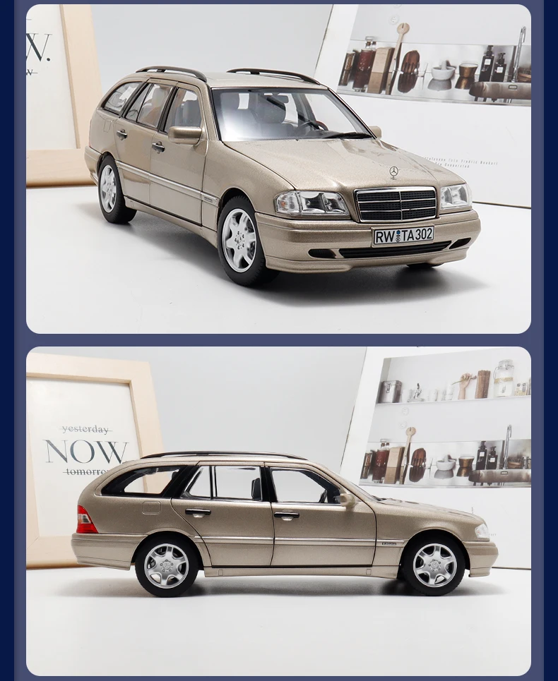 Фото Литой под давлением BriScalemicro масштаб 1:18 BENZ C-Class Estate 1993, имитация сплава, модель автомобиля, Коллекционная игрушка, сувенир, украшение для дисплея №3