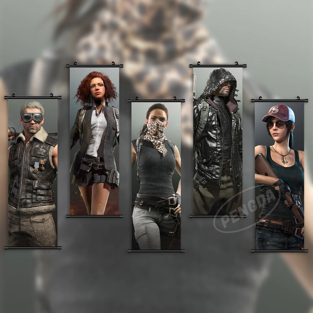 Настенный художественный постер Pubg для подвешивания игр, рисунок на холсте, живопись, стимуляция поля боя, домашний декор, свиток, прикроватный фон