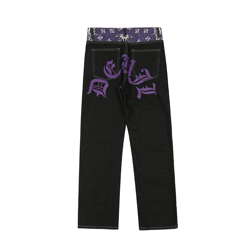 Фото Celana Jeans Sobek Huruf Mete Pinggang Jeans Sobek Celana Denim, Celana Denim, ретро №5