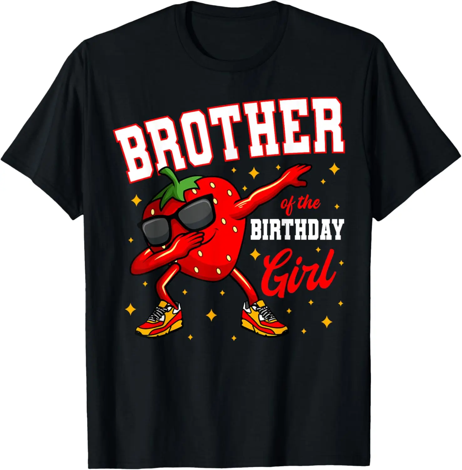 Футболка для вечеринки в честь дня рождения Brother Of The Birthday Girl Dabbing Strawberry