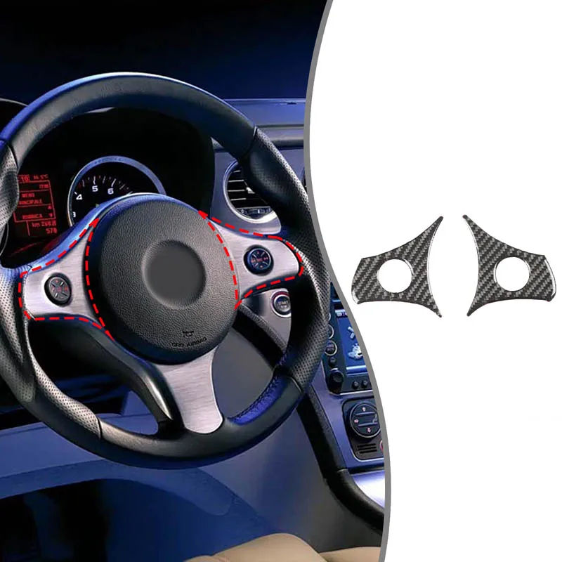 Для Alfa Romeo 159 2004-2011, украшение на кнопку рулевого колеса автомобиля, мягкие U-образные декоративные наклейки на руль из углеродного волокна