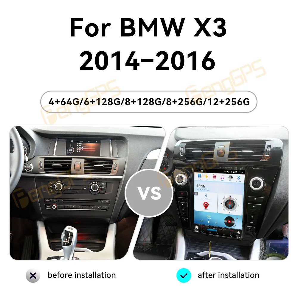 Фото Android 14 12,1-дюймовый автомобильный радиоприемник Tesla с экраном для BWM X3 2014-2016, автомобильный GPS-навигатор, беспроводной мультимедийный автомобильный радиоприемник Carplay №4