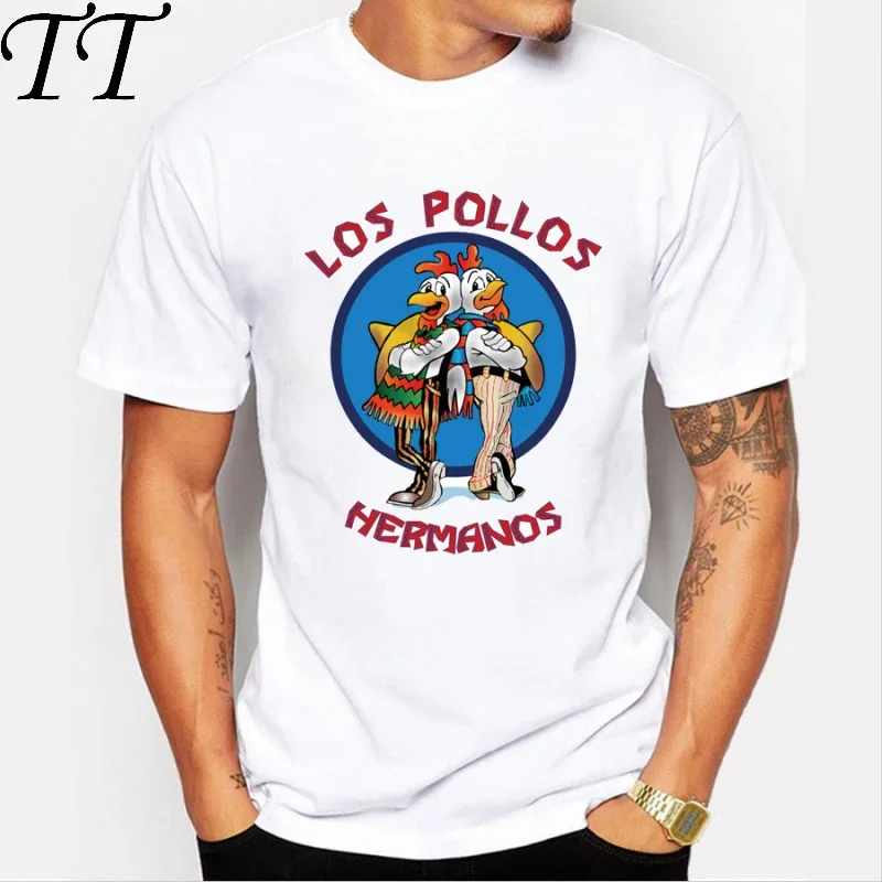 Мужская модная рубашка Breaking Bad 2024, футболка LOS POLLOS Hermanos Chicken Brothers, футболка с короткими рукавами, хипстерская футболка, лидер продаж, топы g172