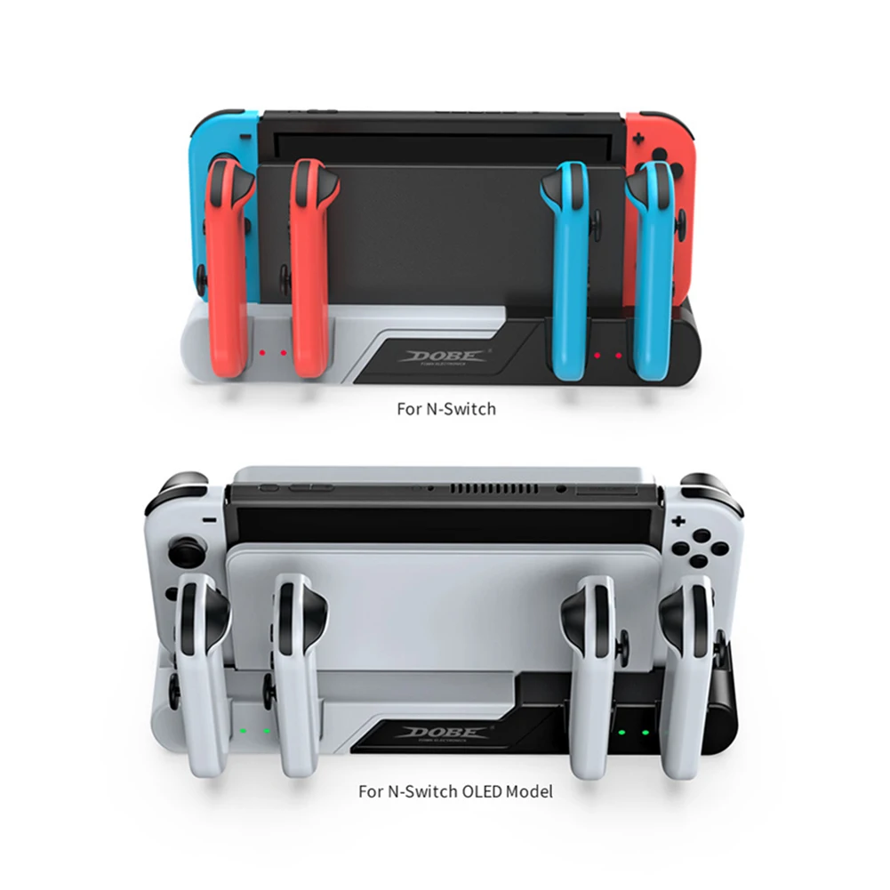 Фото Для Nintendo Switch /Switch OLED контроллер зарядная док-станция Поддержка 4 Joypad 2 игровых карт зарядное устройство Подставка для Switch Joycon №2