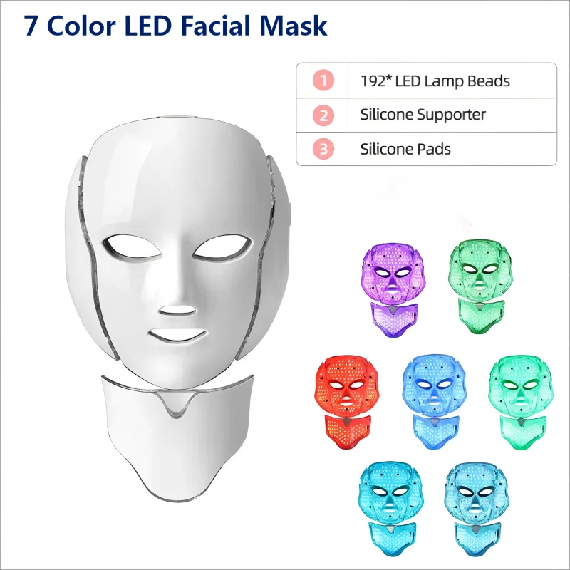 Фото 7 групп светодиодный visage avec cou photothérapie masque raxtaissant анти-бутыны косметическое оборудование для лица тянуть raffermissan №5