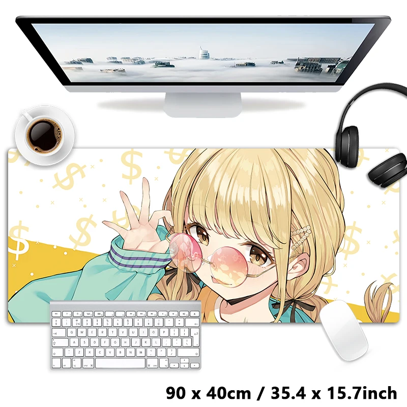 Фото Gakuen Idolmaster Kotone Fujita XXL большой коврик для мыши для компьютера, ноутбука, нескользящий офисный коврик для клавиатуры, настольный коврик, геймерский коврик для мыши №2