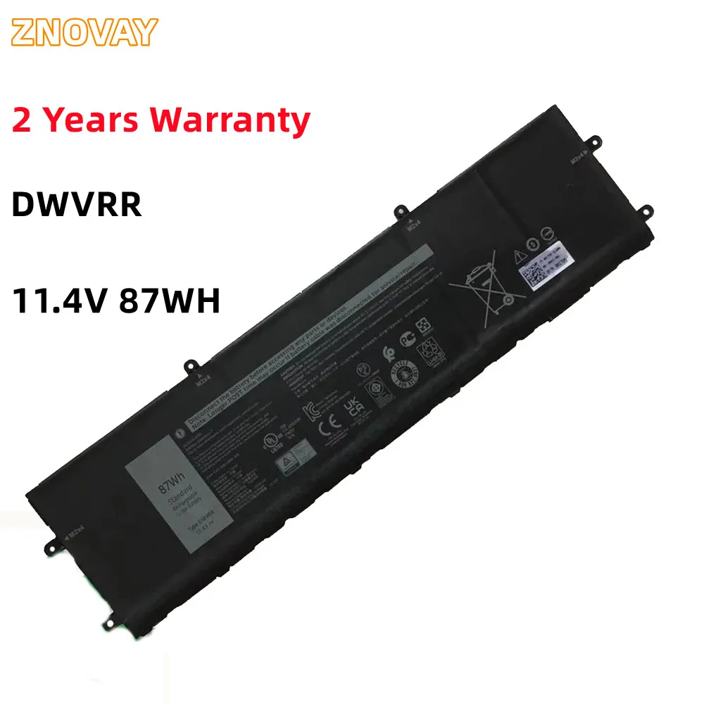 Аккумулятор для ноутбука ZNOVAY DWVRR 11,4 В 7250 мАч/87 Втч для замены Alienware X15 R1 и X17 R1