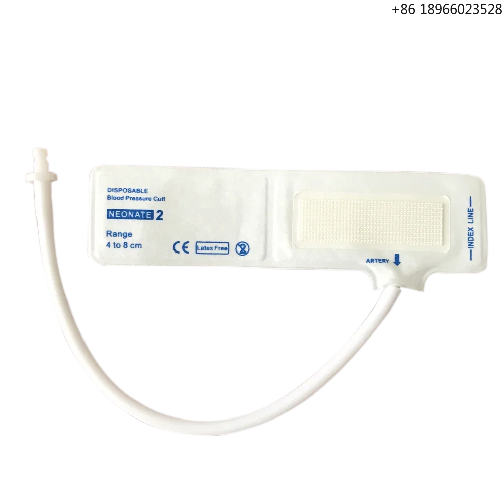 Amydi одноразовый неоната 2 # Манжета NIBP с одной трубкой, белая, 4–8 см, трубка для новорожденных, манжета под давлением, экологически чистая, PU Ce Tuv 13485