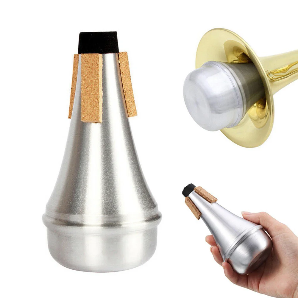 Silenter Trumpet Mute Аксессуары Алюминий Для начинающих Серебряный инструмент против беспокойства Практика 133 мм Высокое качество