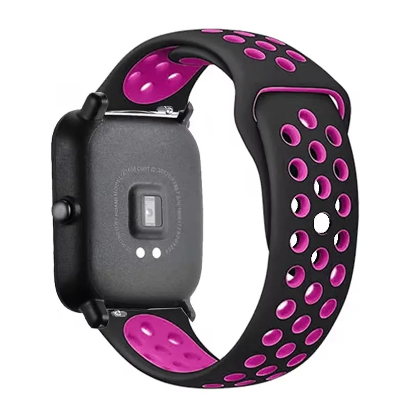 Ремешок спортивный из дышащего силикона для Samsung Galaxy Watch 4, браслет для Amazfit Bip 3/GTS/2/2e/3/2 Mini GTR 2e 3, 20 мм 22 мм