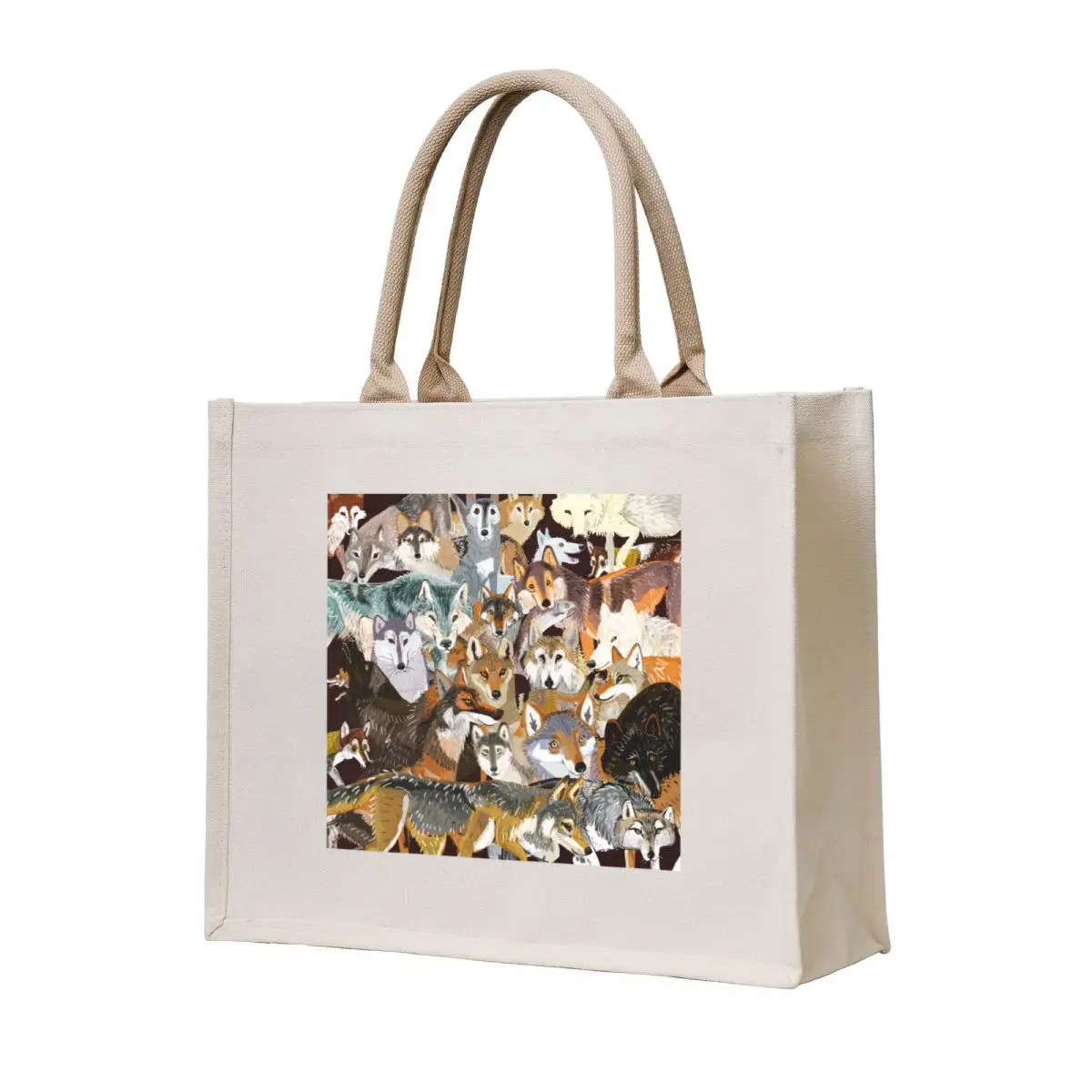 Волки часов Time to Wolf Tote Bag женская сумка Холщовая сумка милая сумка