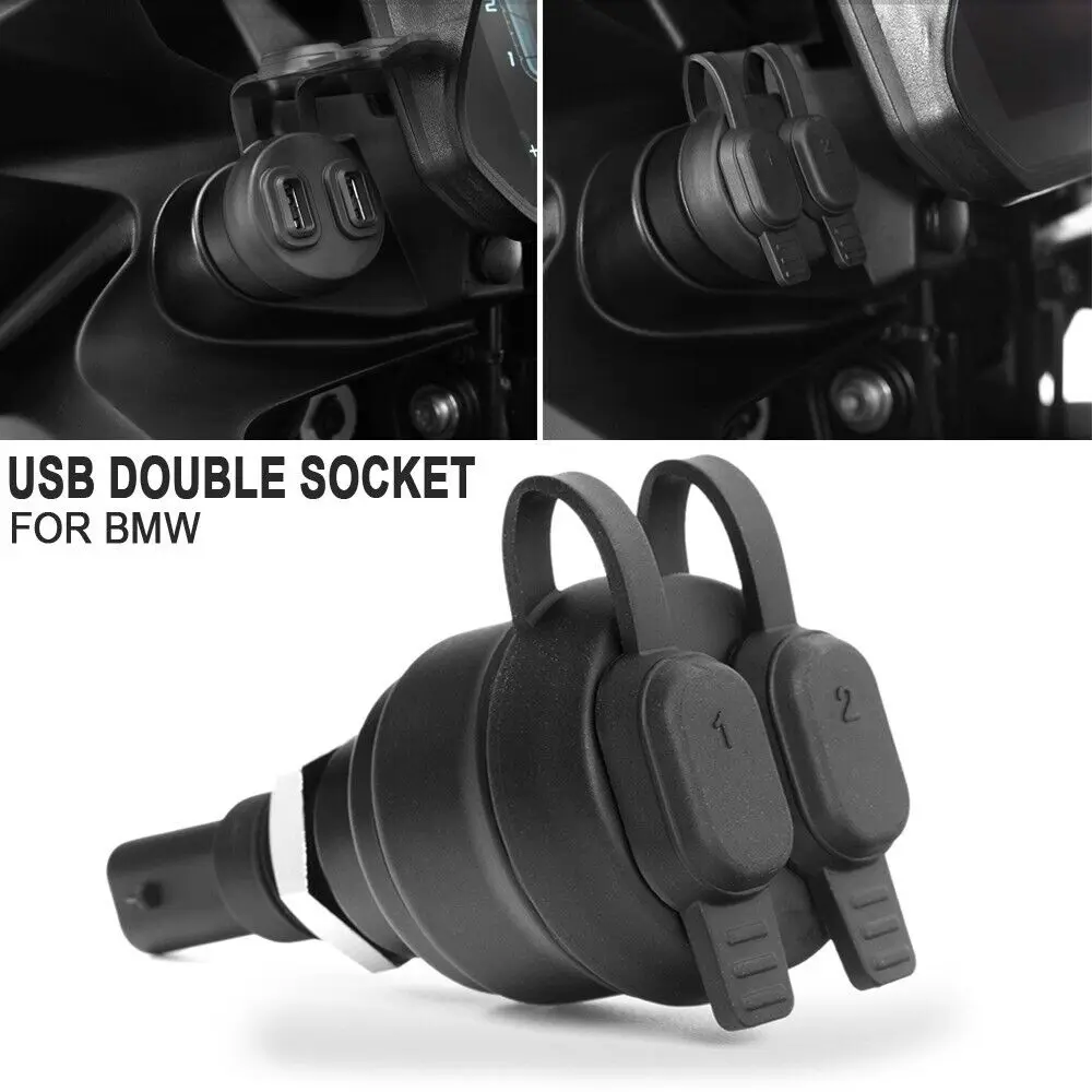 Для мотоциклов BMW Quick Charge Dual USB зарядное устройство гнездо адаптера Питание адаптер для F850GS F900R XR R1250GS S1000XR K1600GT