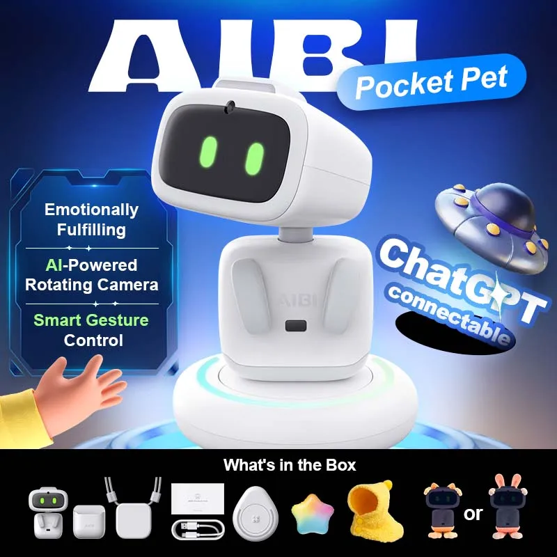Карманный питомец Aibi — носимый робот |   Компаньон с искусственным интеллектом ChatGPT с голосовыми командами, эмоциональной взаимодействием, пением и танцами | Электронные игрушки