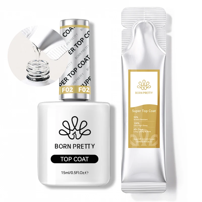 BORN PRETTY Supper Top Coat Набор гель-лаков для ногтей 15 г 6 в 1 Клей для ногтей Гель для замачивания УФ-светодиодный лак Все для маникюра Набор для ногтей