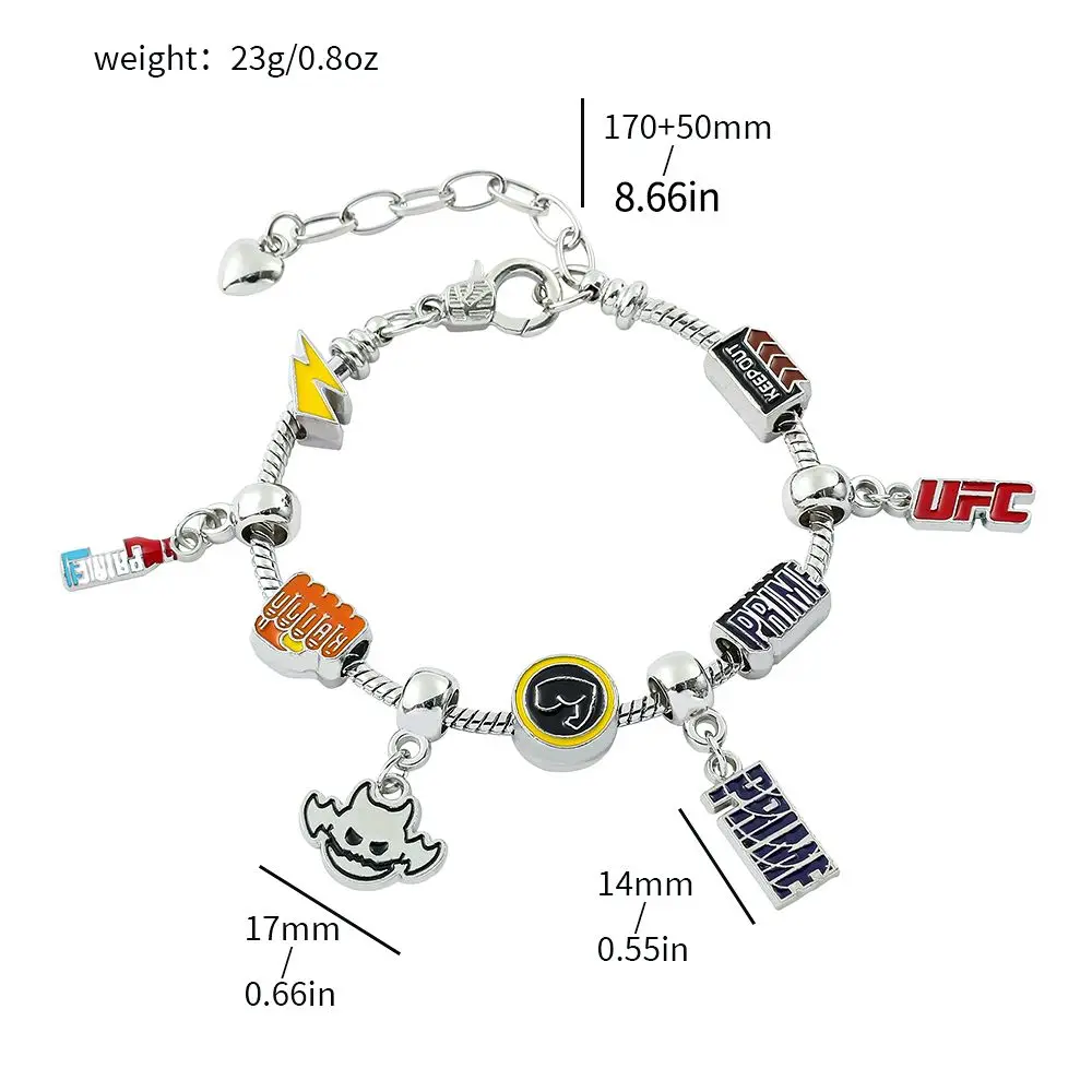 Фото UFC Fighting Prime Drink Beads Браслет UFC Prime Эмалированная подвеска в виде буквы Ручная цепочка для мужчин и женщин Модные индивидуальные аксессуары №5