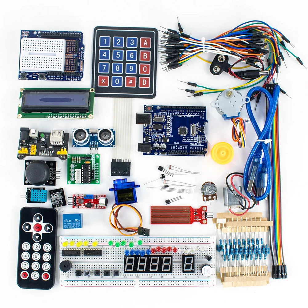 1 комплект, полный стартовый комплект RFID для Arduino UNO-R3, обновленная версия, обучающий комплект с розничной коробкой, электронные наборы «сделай сам»