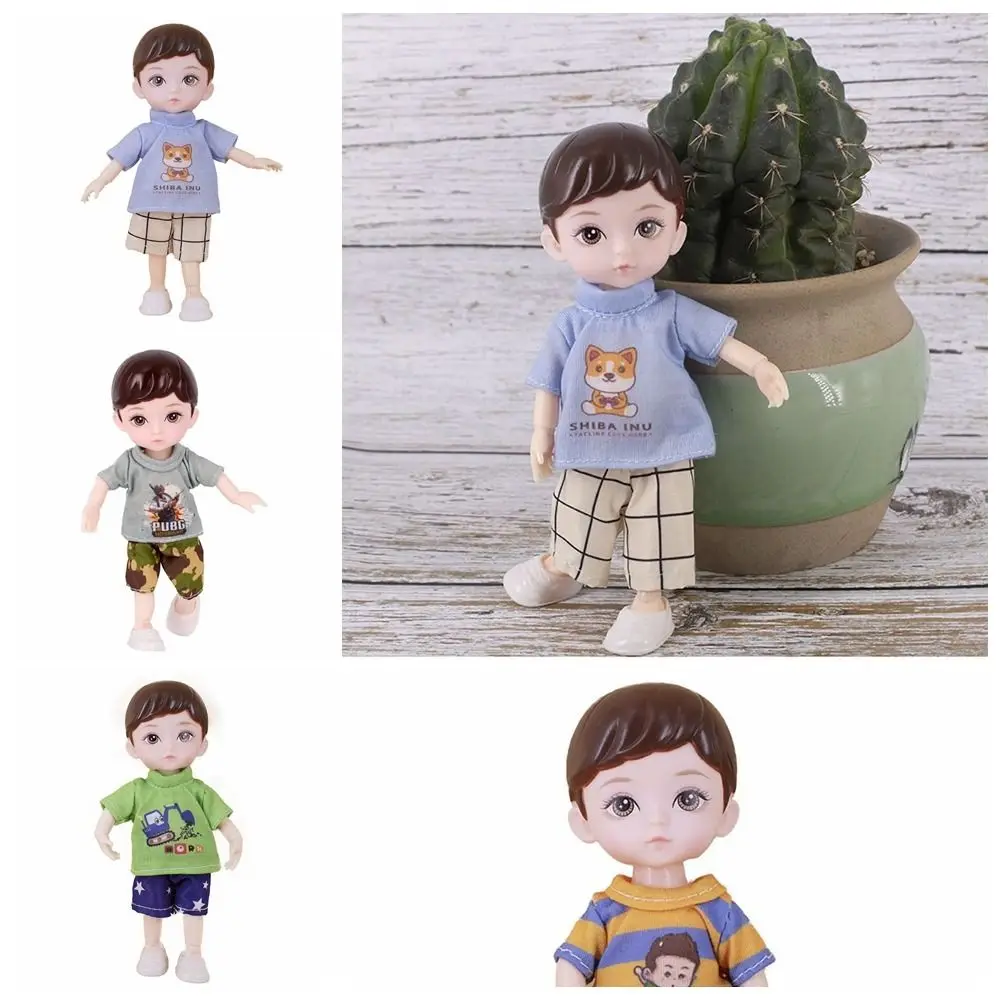 13 шарнирных кукол 16 см BJD Маленькая кукла мальчика Синие желтые глаза Подвижная шарнирная кукла BJD с одеждой 3D Имитация глаз Милая шарнирная кукла