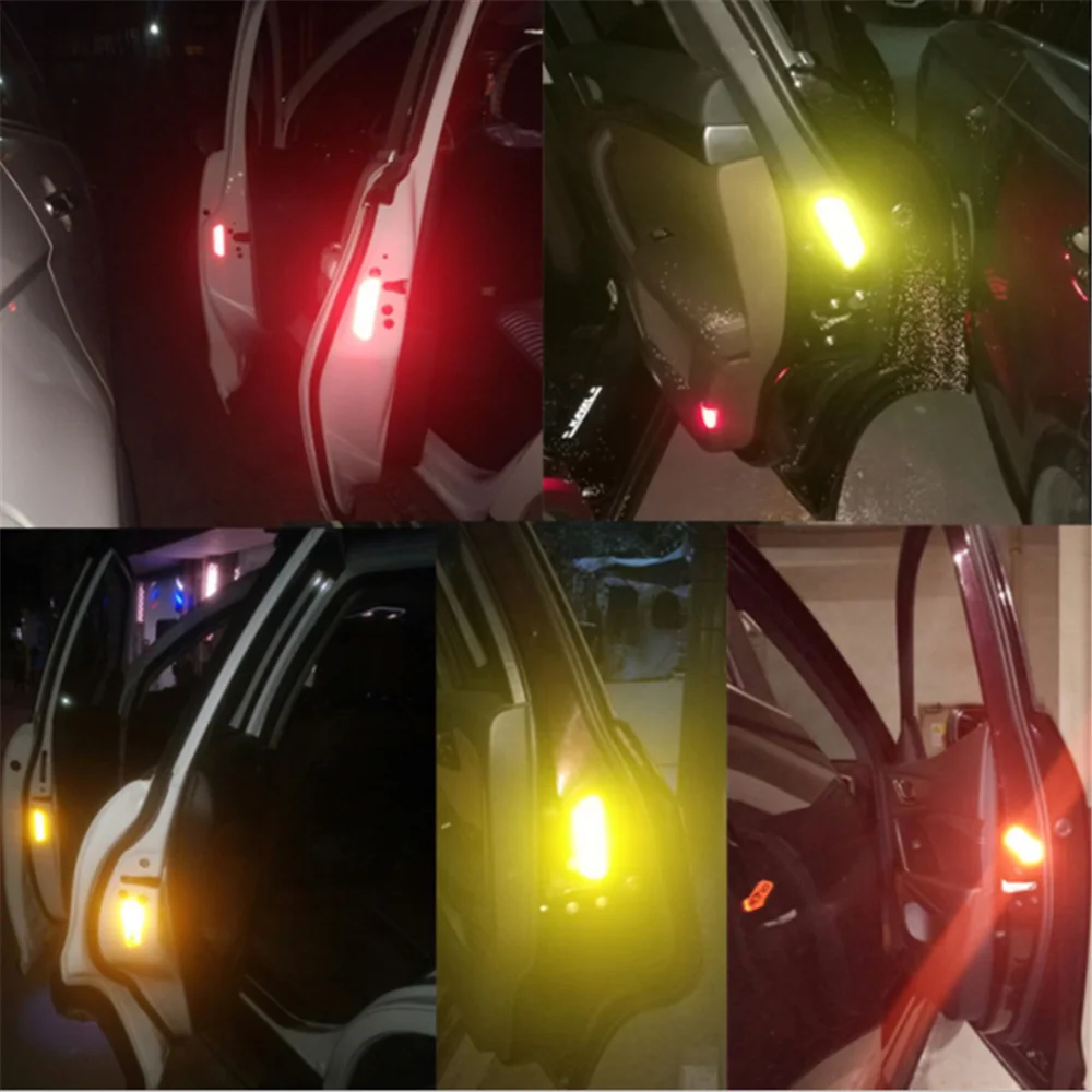 Фото 4 шт. светоотражающие наклейки на дверь автомобиля для Renault Koleos QM5 QM6 Scenic Megane Fluenec Latitude Clio Rubbe №5