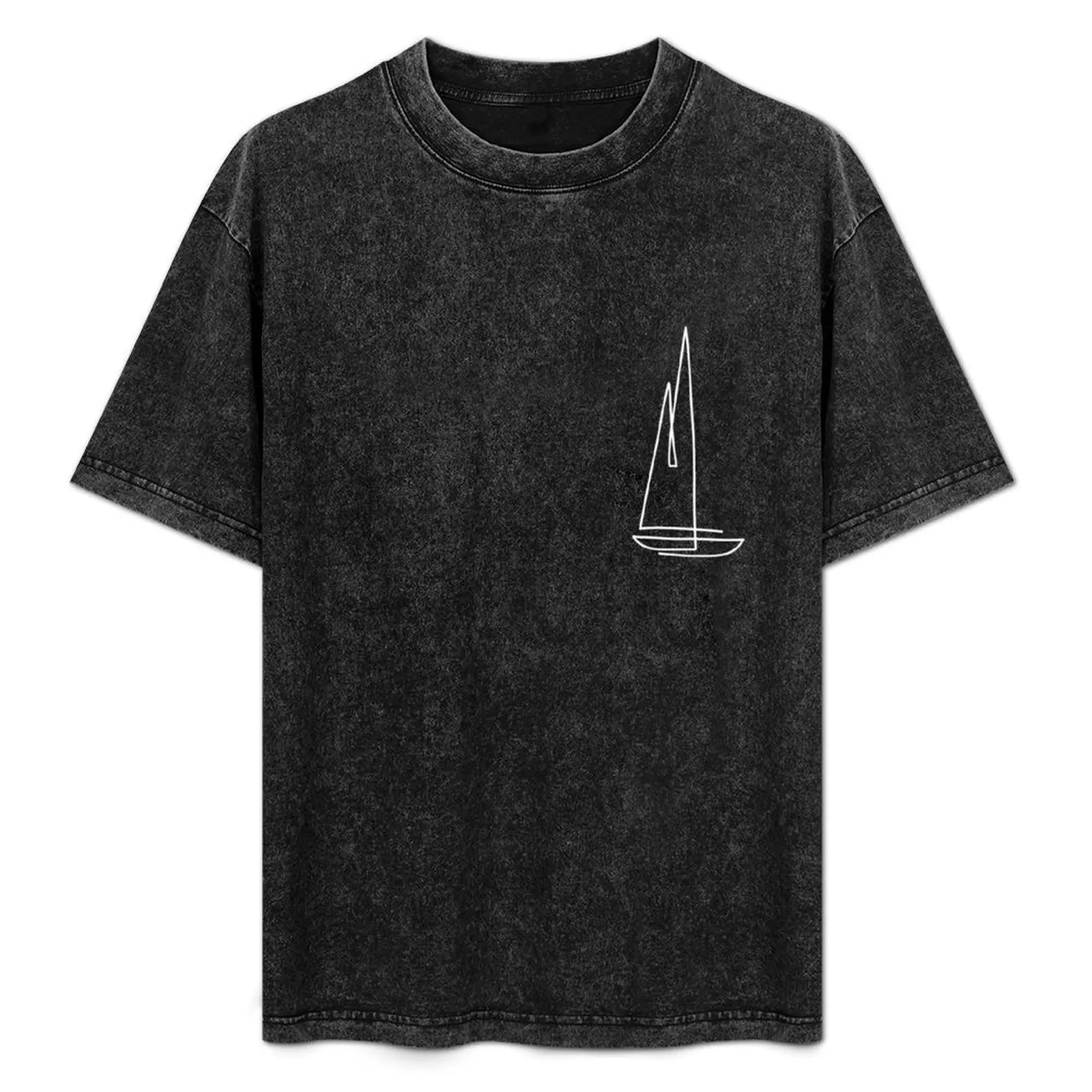 LINEPIC SAILBOAT Парусная лодка спасательная лодка футболка с короткими рукавами футболка с графическим рисунком винтажная мужская дизайнерская футболка