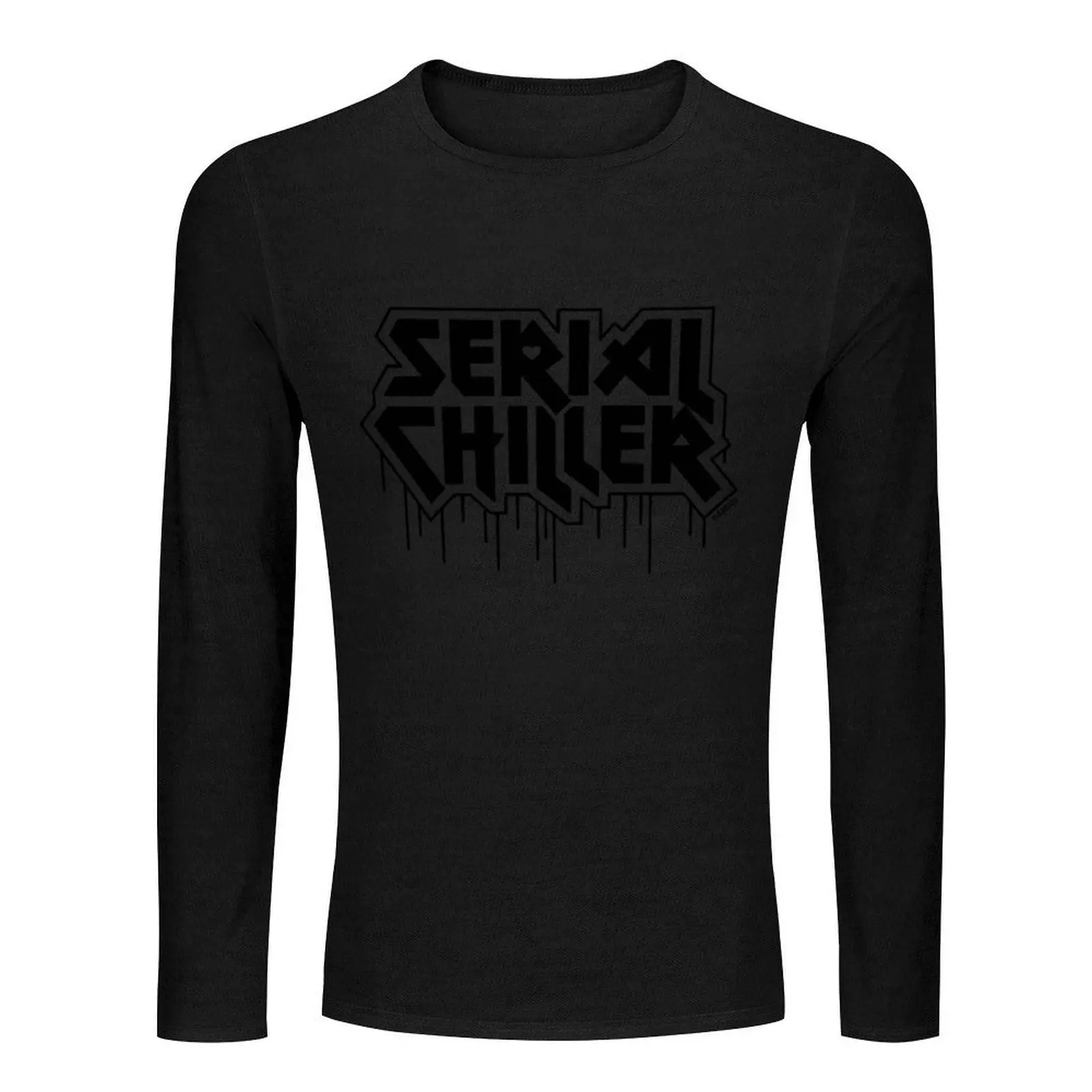 Фото Длинная футболка Bailey Sarian Serial Chiller One, футболки для мальчиков, забавная футболка, футболки, новое издание, мужская одежда №2