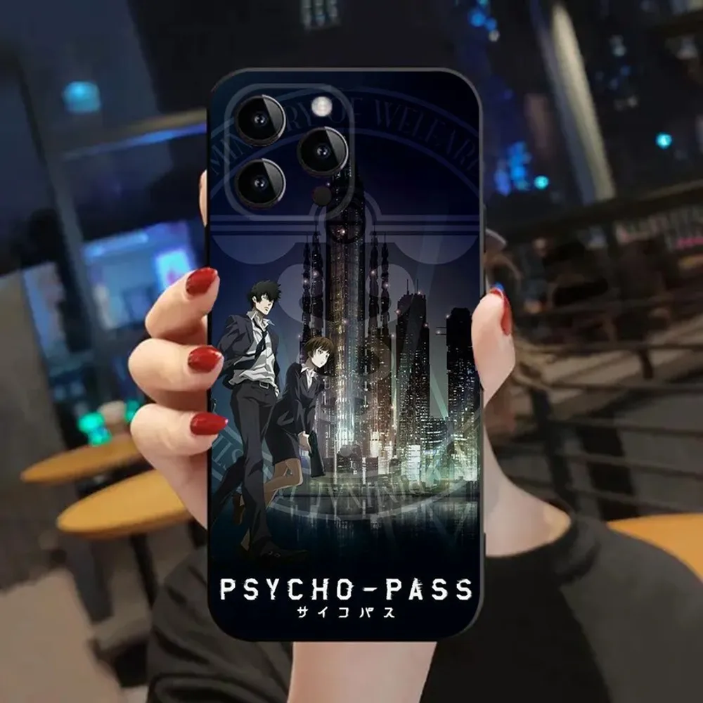 Фото P-PSYCHO-PASS чехол для телефона Apple iPhone 15,14,13,12,11,XS,XR,X,8,7,Pro,Max,Plus, мини силиконовый черный чехол №2