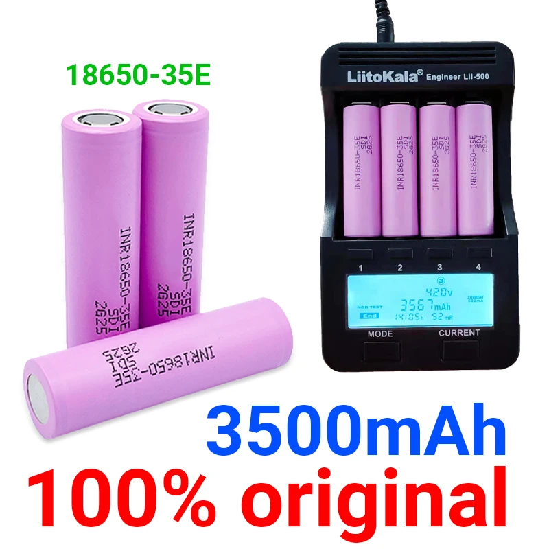 Новинка 100% г., оригинальный литий-ионный аккумулятор 18650 3500 мАч, 20 А, подходит для обгона INR18650 35E, 1-10 шт., 3,7 в