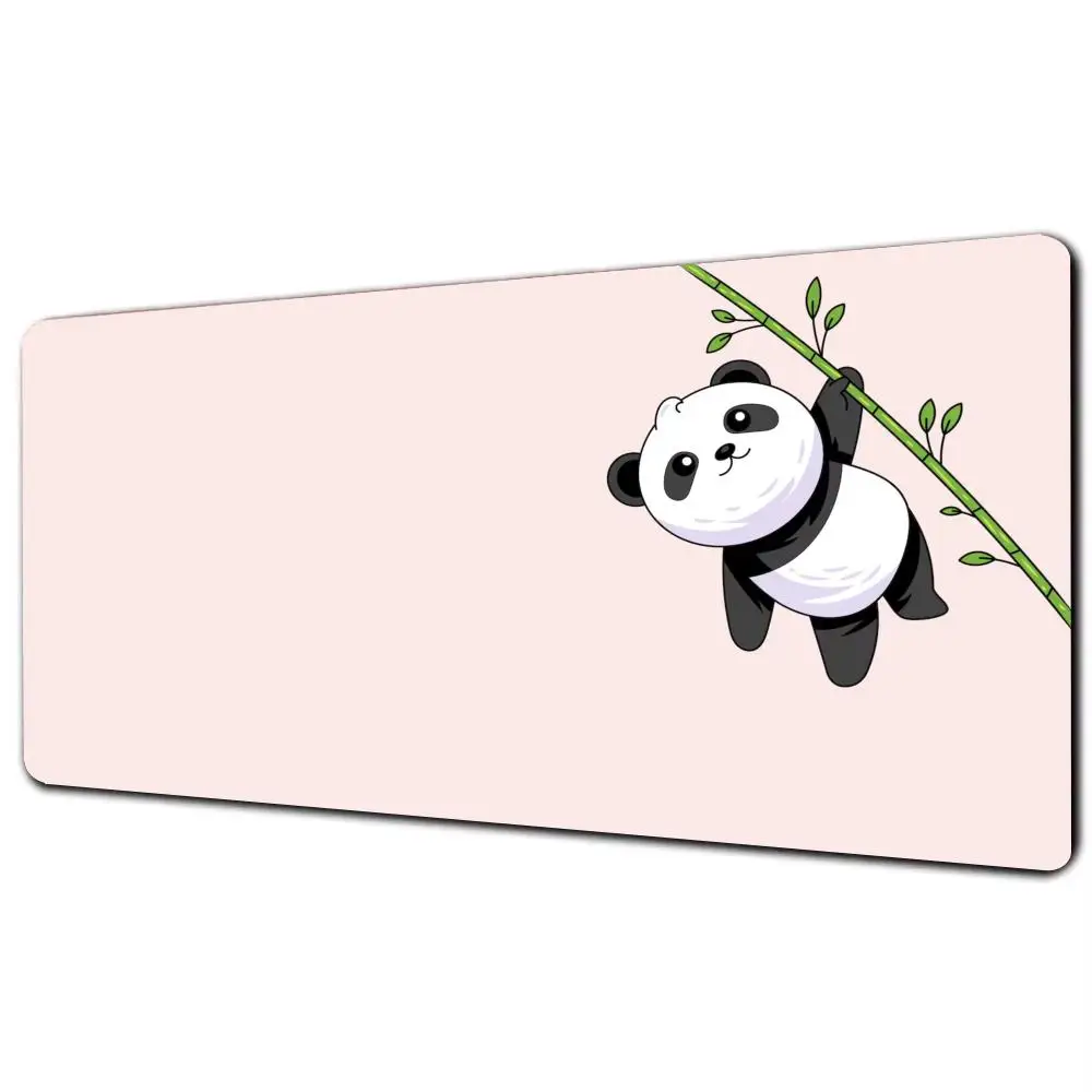 Большой милый розово-белый коврик для мыши Kawaii Panda, игровой коврик для клавиатуры XxL, аксессуары для ноутбуков, резиновые настольные коврики, офисный ковер
