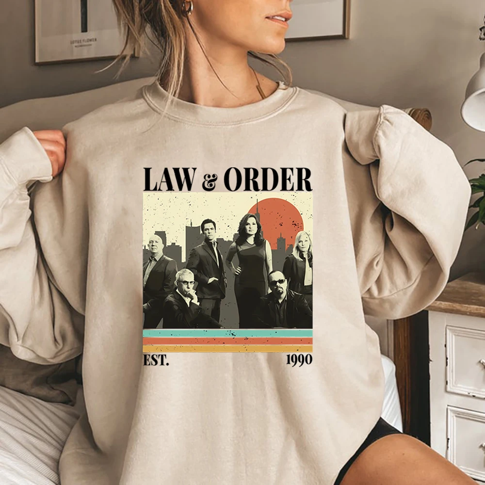 Винтажная толстовка SVU Law and Order Elliot Stabler and Olivia Benson, рубашка с детективным серией, толстовка с капюшоном в стиле ретро, толстовки Crewnck