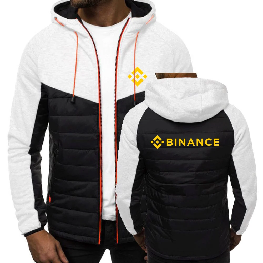 Весенне-осенние мужские толстовки на молнии с капюшоном BINANCE CRYPTO, пальто с завязками и принтом логотипа, толстовки, куртка с длинными рукавами