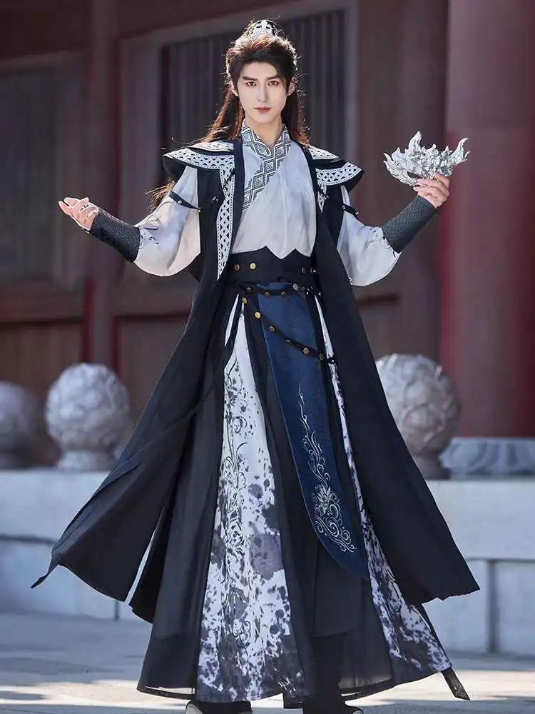 Новый карнавальный костюм на Хэллоуин, косплей Hanfu Chivalrous Expert, древний костюм, красивая внутренняя одежда в китайском стиле, пальто, юбка