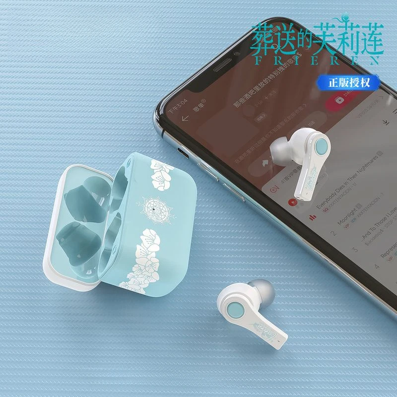 Фото Frieren: Beyond Journey's End Аниме Беспроводные Bluetooth-наушники Сенсорное управление Длительное шумоподавление №3