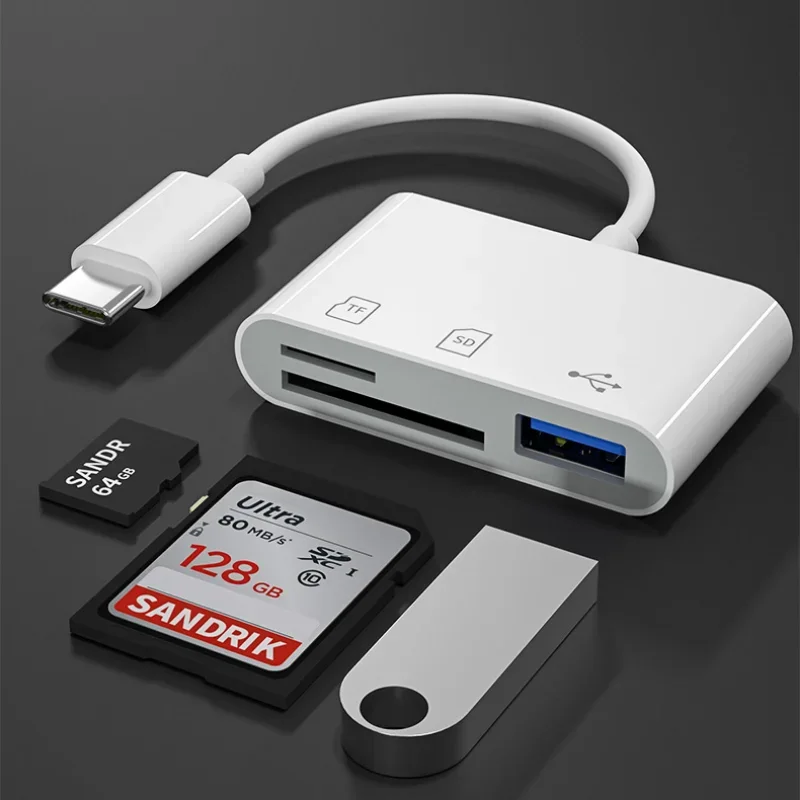 SD TF кардридер для iPhone/iPad, USB OTG адаптер, комплект соединительных втулок для камеры с портом Type-C для клавиатур/MIDI-интерфейсов