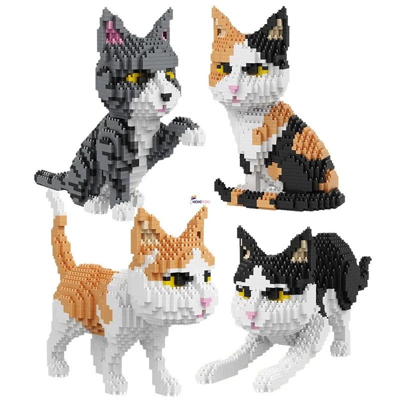 Balody 3D DIY Мини-строительные Блоки Кошачий Блок Животный Мир Персидский Кот Полосатый Котенок Домашнее Животное Строительн...