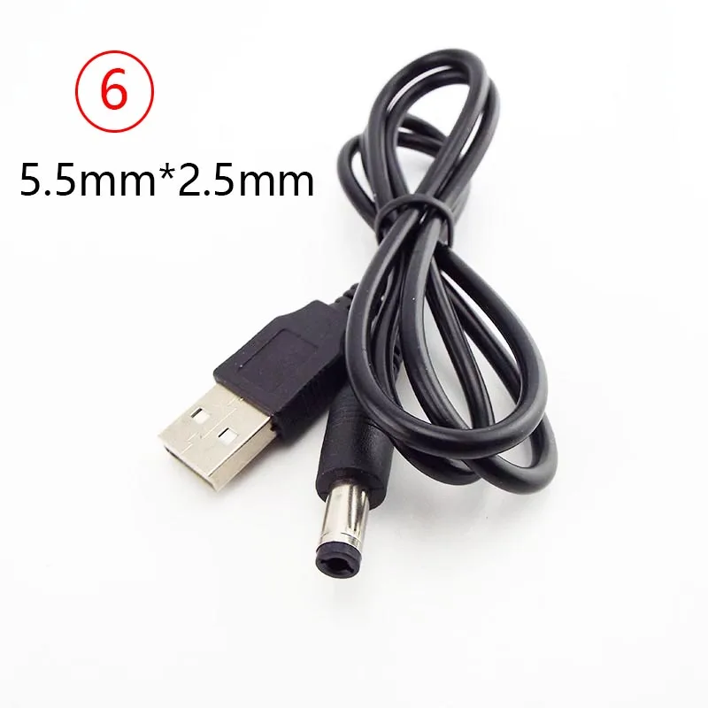 Фото Штекерный разъем USB типа A для DC 5 В 2,0*0,6 мм 2,5*0,7 мм 3,5*1,35 мм 4,0*1,7 мм 5,5*2,1 мм 5,5*2,5 мм Штекерный разъем для кабеля питания №5