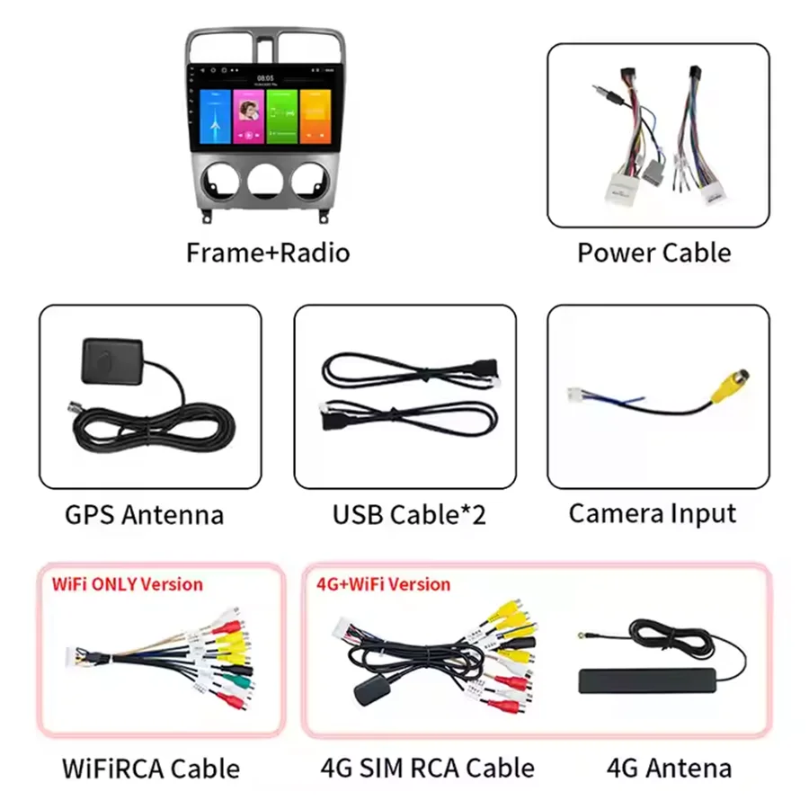 Фото 8-ядерный Android-радиоплеер GPS-навигация 9-дюймовый сенсорный экран WIFI 4G BT DSP RDS для SUBARU FORESTER 2004-2008 годов Wireless Carplay №2