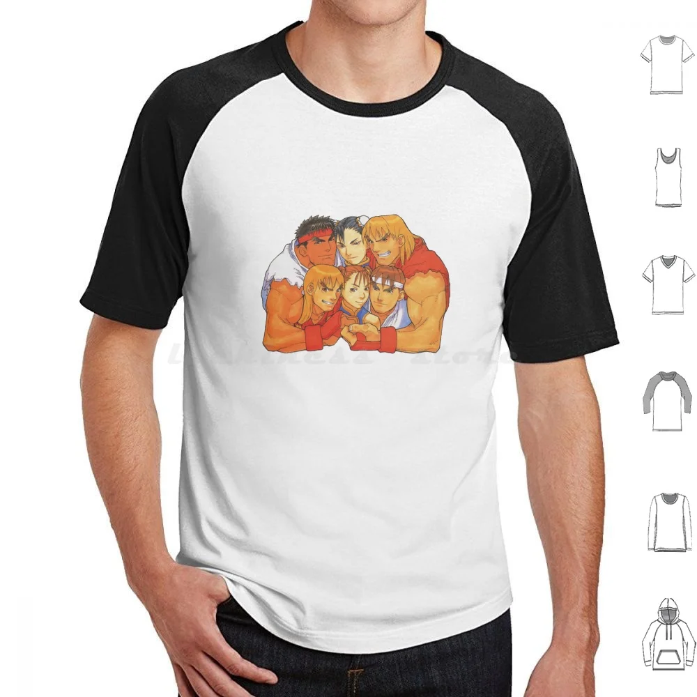 Футболка Fight Club 6xl Хлопковая крутая футболка Ryu Fighter Ken Ретро игровая игра Street Arcade Видеоигры Akuma Hadouken Cool Geek