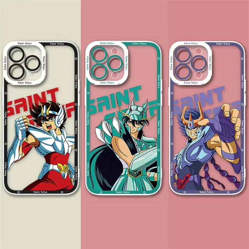 Чехол для телефона Anime Saint Seiya для iPhone 16 16E 15 14 13 12 11 Pro Max Plus XR XS X 8 7 SE 2020, противоударная прозрачная задняя крышка из ПК