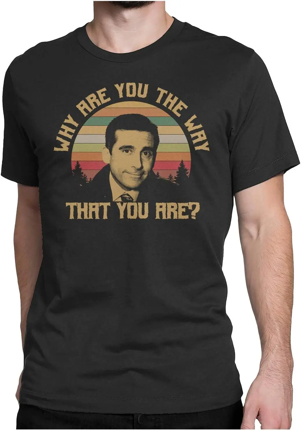 WHY are You The Way That You - Майкл Скотт - Винтажная футболка в стиле ретро
