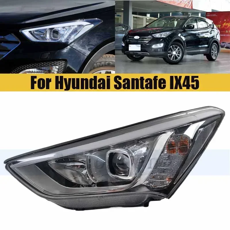Галогенный передний бампер, фара для Hyundai Santa Fe Santafe IX45 2013-2015, фара, фара