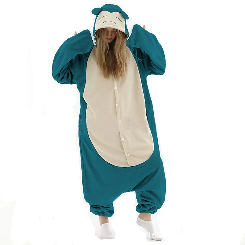 Новый костюм Snorlax Kigurumi XXL с героями мультфильмов, женские пижамы, комбинезоны в стиле аниме для взрослых, мужские комбинезоны, пижамы для мальчиков и девочек, флисовое цельное боди