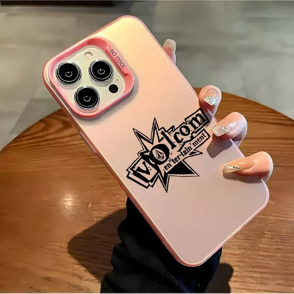Фото Чехол для телефона Desigh volcom для IPhone 16 Pro Max 15 14 13 12 XS Plus 11, модный матовый противоударный чехол с лазерным градиентом Aurora №3