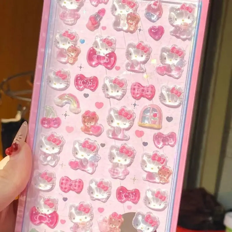 Sanrio Hello Kitty Kuromi литье из смолы 3D рельефная наклейка на холодильник украшение стола наклейка материал для ноутбука Рождественский подарок