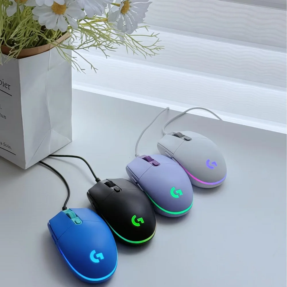 Проводная игровая мышь Logitech (G) G102 USB, 8000 точек на дюйм, с радужным оптическим эффектом для ПК/Mac, компьютера и игр на ноутбуке