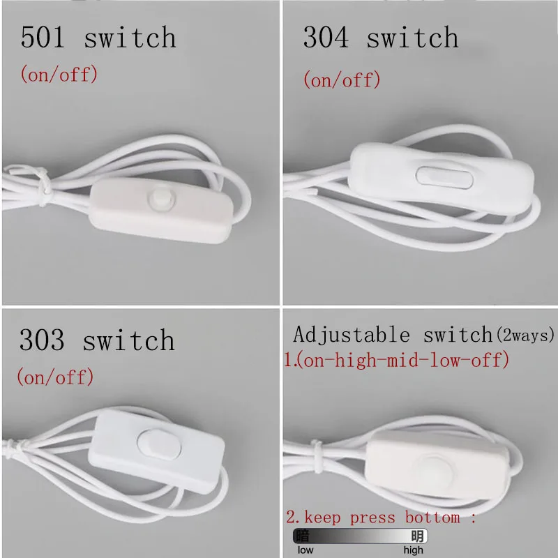 DC 5 В USB-кабель 501 303 304 Переключатель провод Разъем 2-контактный DIY Блок питания Удлинитель зарядки Диммер Шнур для светодиодной ленты Вентилятор
