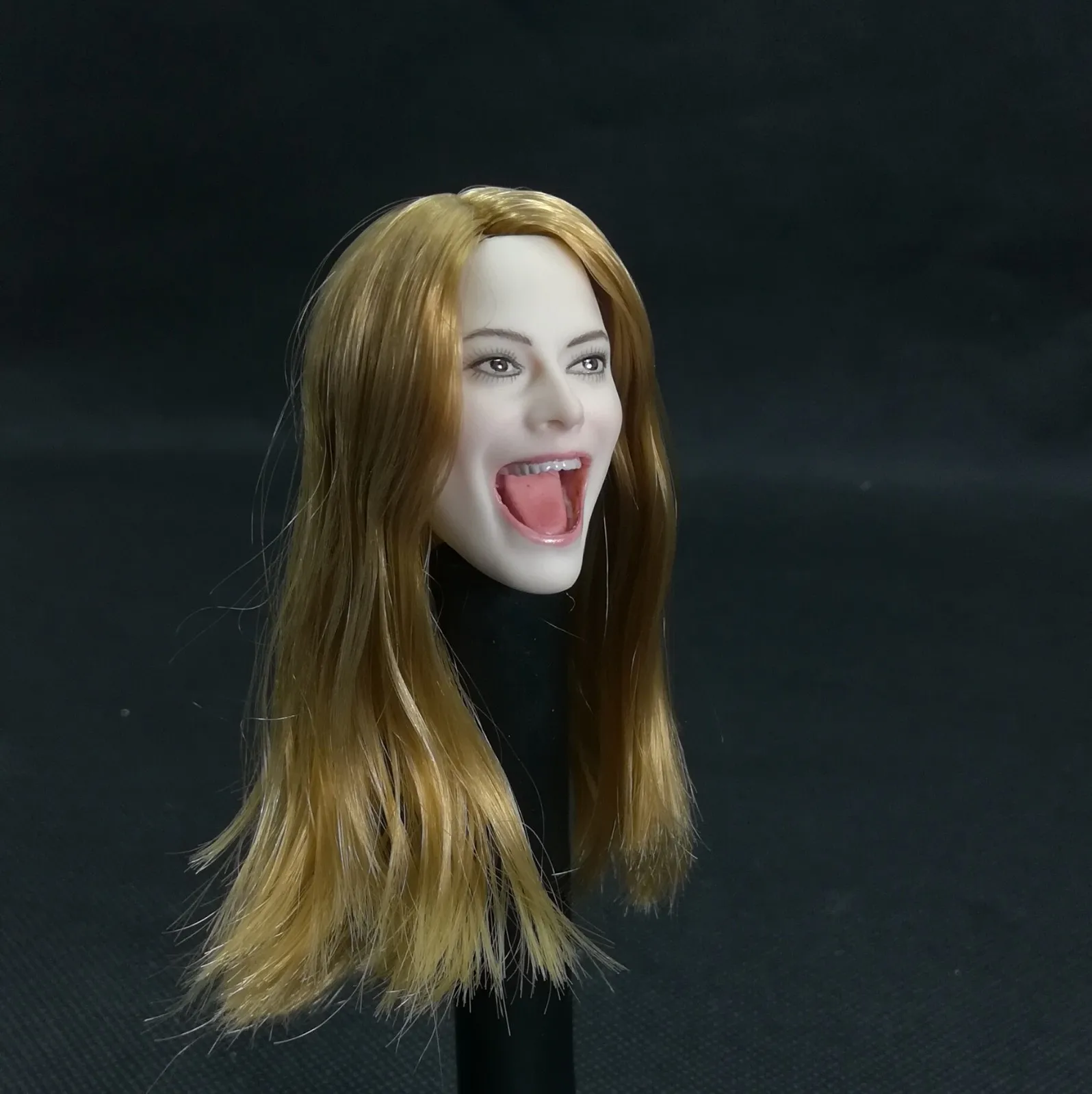 Женская резьба по голове, женская поющая h, женское выражение, иSinging Girl, модель посаженных волос, подходит для 12-дюймовой фигурки солдата, тело