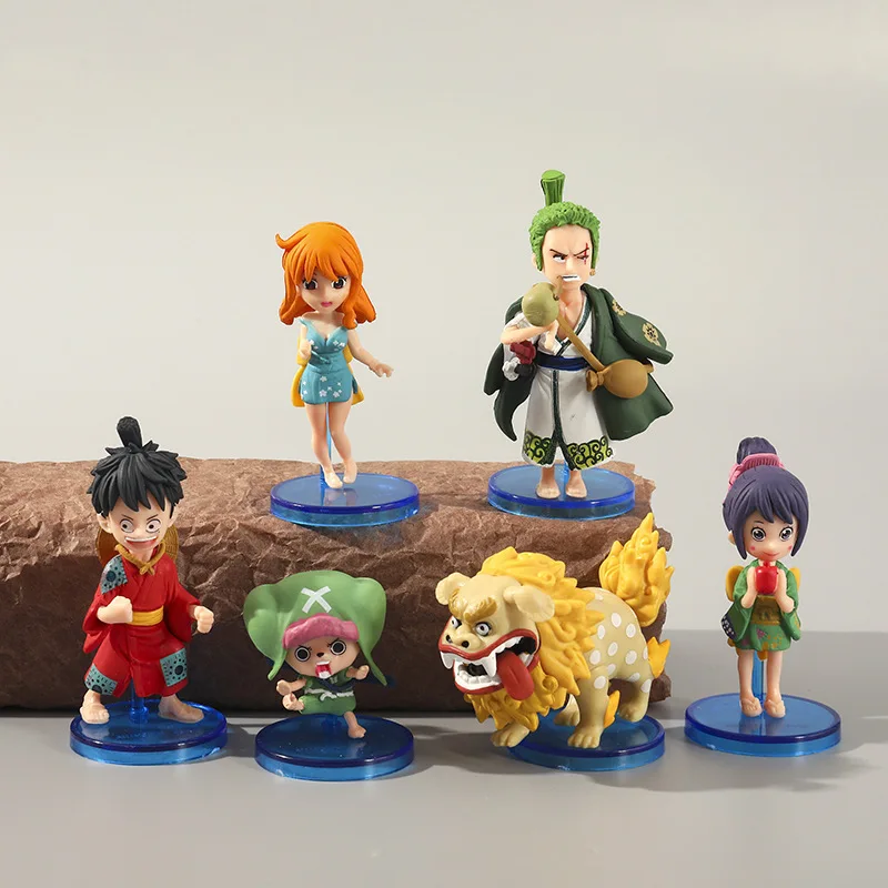 Фигурки героев аниме Luffy Sanji Nami Zoro Chopper Frank Robin, 6 шт., 8,5 см, ПВХ, Подарочные игрушки