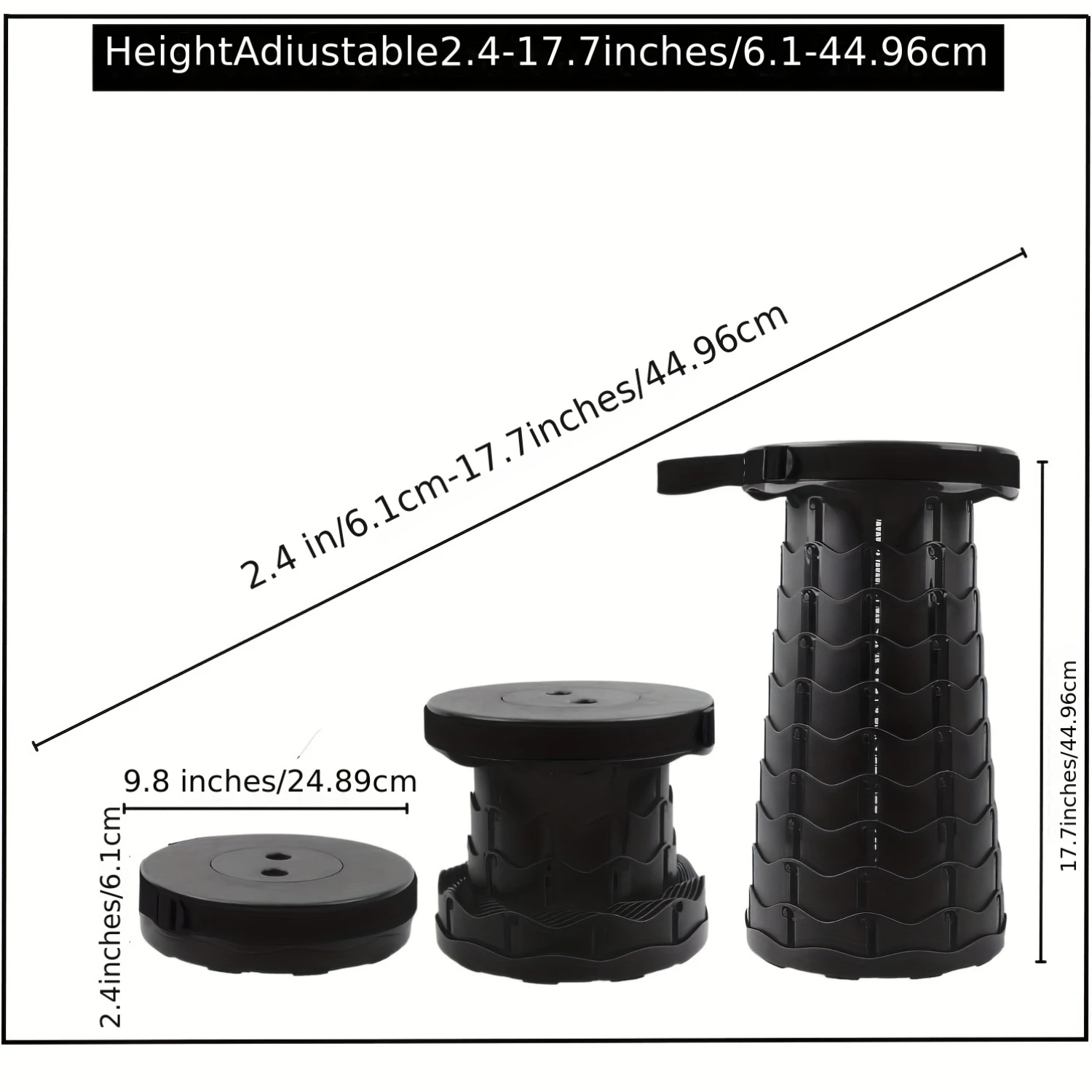 Фото 1pc Ultra-Portable Folding Camping Stool - Durable & Quick-Setup Seat - Perfect for Fishing, Outdoor & Indoor Adventures - Compa №2