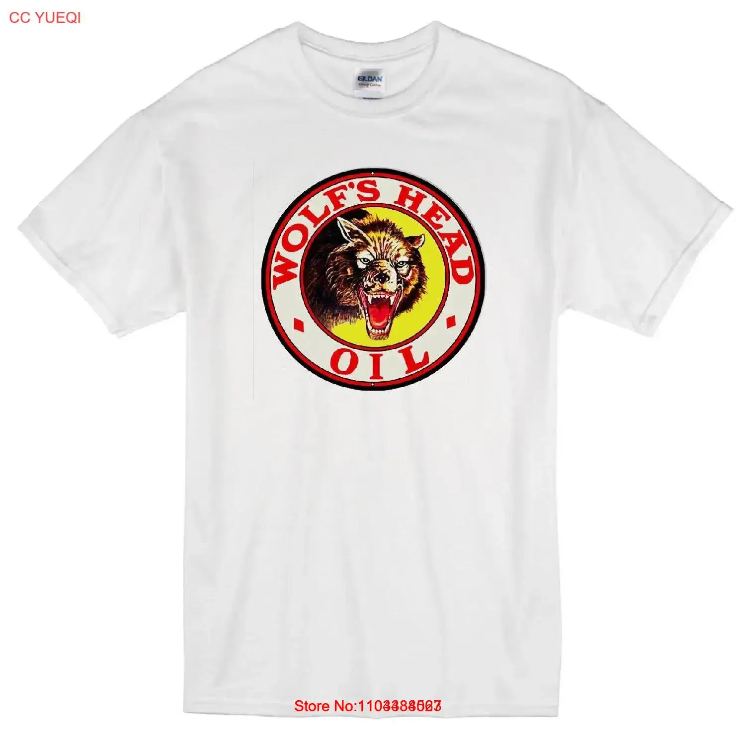 WHITE ФУТБОЛКА WOLF'S HEAD MOTOR OIL GASOLINE STATION RETRO LOGO PENNZOIL SHELL
