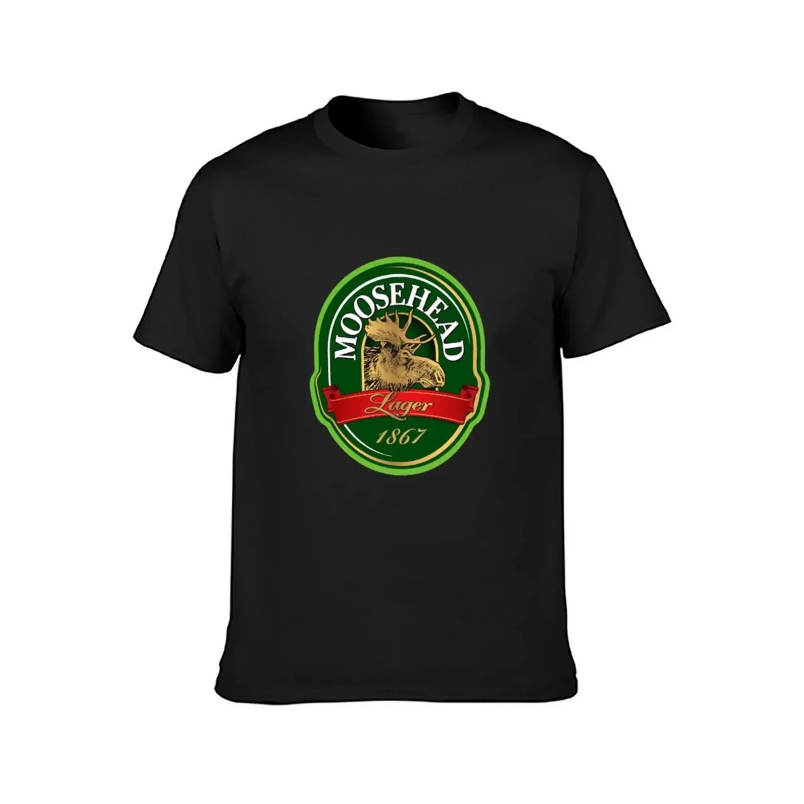 Фото Классическая футболка с потертостями Moosehead, рубашка на заказ, рубашка с синим замком в стиле аниме, мужские однотонные футболки №2
